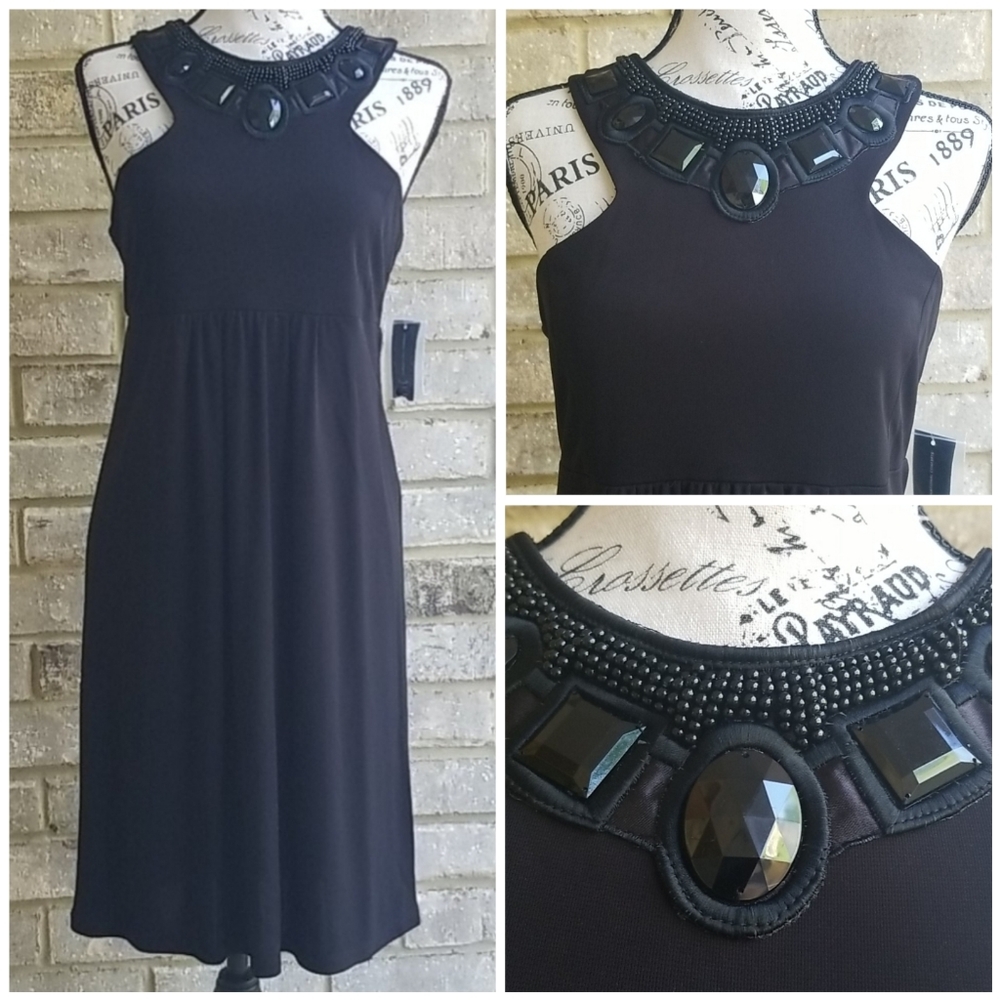 NWT Gorgeous INC international Dress Black Sz M - Picture 1 of 8